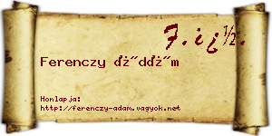 Ferenczy Ádám névjegykártya